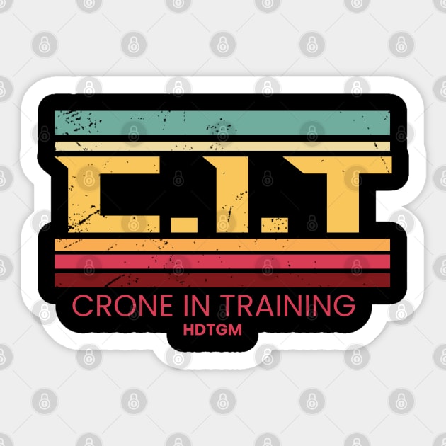 crone in training vintage Sticker by AlfinStudio